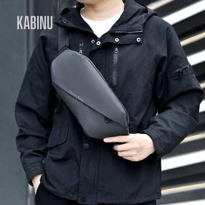 Kabinu casual chest bag, outdoor membrane waterproof shoulder bag, lightweight and wear-resistant student cross-body bag, practical mobile phone bag 