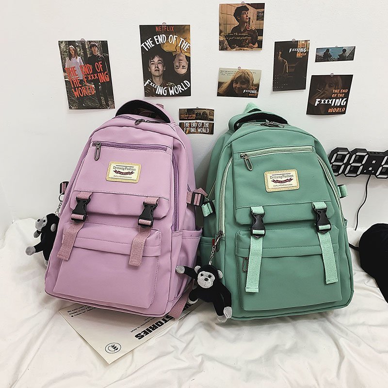 2023 New School Bag Women Korean Version Harajuku Junior High School College College Backpack Korean Forest Girl Backpack 