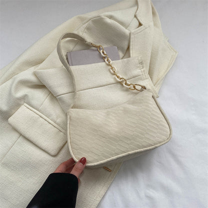 Women's chain splicing small bag women's 2023 spring and summer new foreign-style one-shoulder armpit bag this year's popular women's bag 