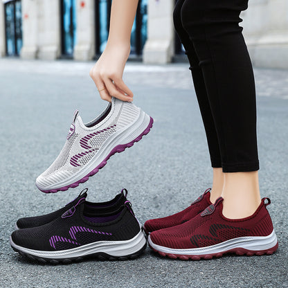 Walking shoes women 2023 summer new women's shoes wholesale breathable casual sports shoes middle-aged and elderly couple sports shoes 