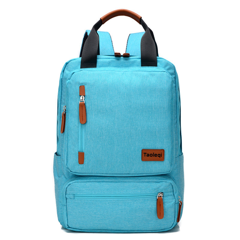 Kabinu casual backpack, middle school and high school student bag, contrast color mommy bag, Oxford cloth business computer bag 