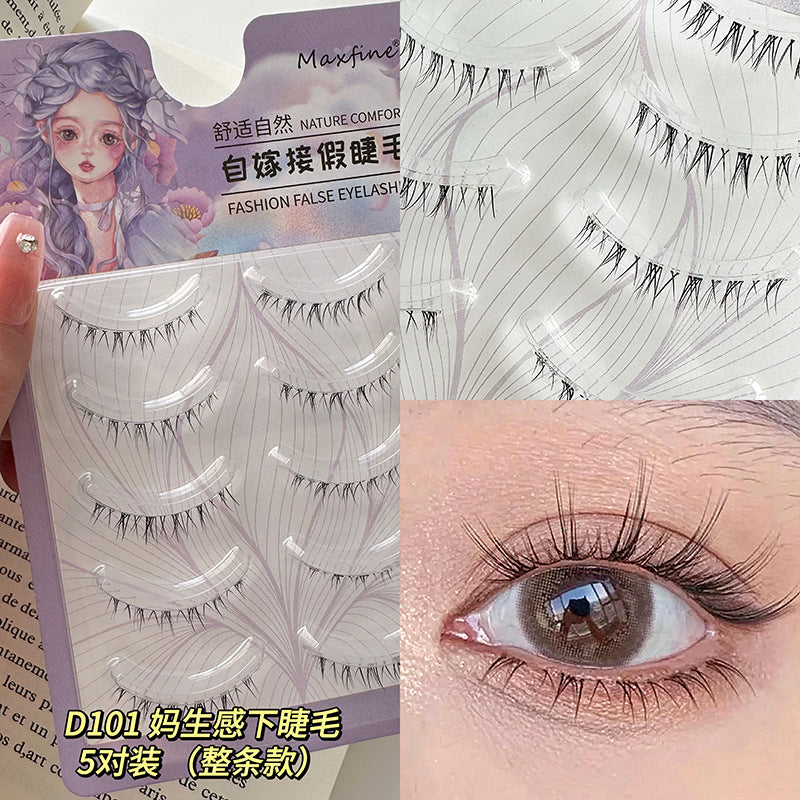 Maxfine false eyelashes one piece little devil natural hard stem sunflower lower eyelash lazy trilogy wholesale 