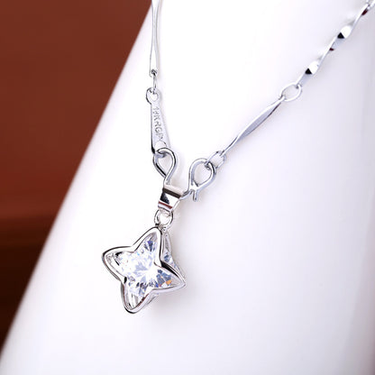 Korean version of the best-selling necklace collection color-preserving hypoallergenic zircon necklace simple temperament geometric heart-shaped necklace for women 