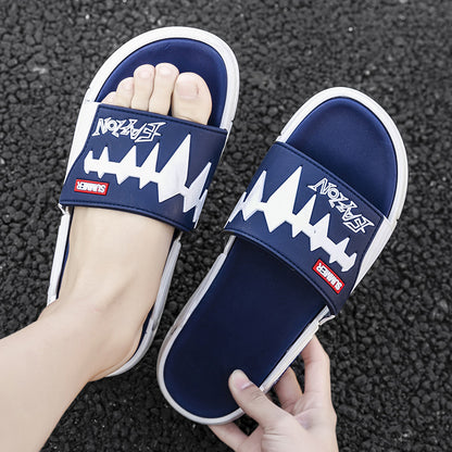 Slippers men's summer new fashion outdoor wear beach shoes soft bottom Korean version outdoor personality couple word sandals and slippers women 