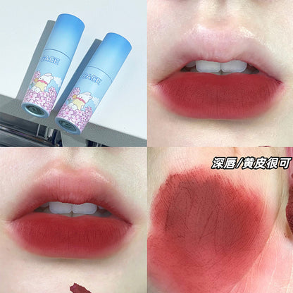 CACE Blue Sky Blue Matte Lip Mud Anime Style Bunny Lip Glaze Student Three-Piece Blue Set Wholesale 