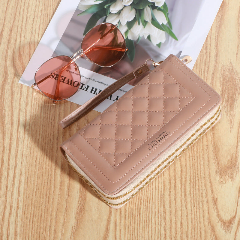 Wallet Women 2023 New Long Style အမျိုးသမီးလက်ကိုင် ကိုရီးယားစတိုင် ပေါ့ပေါ့ပါးပါး လက်ကိုင်ဖုန်း အိတ် နှစ်ထပ် Zipper ပိုက်ဆံအိတ် ကြီးမားသော Capacity Card Holder 