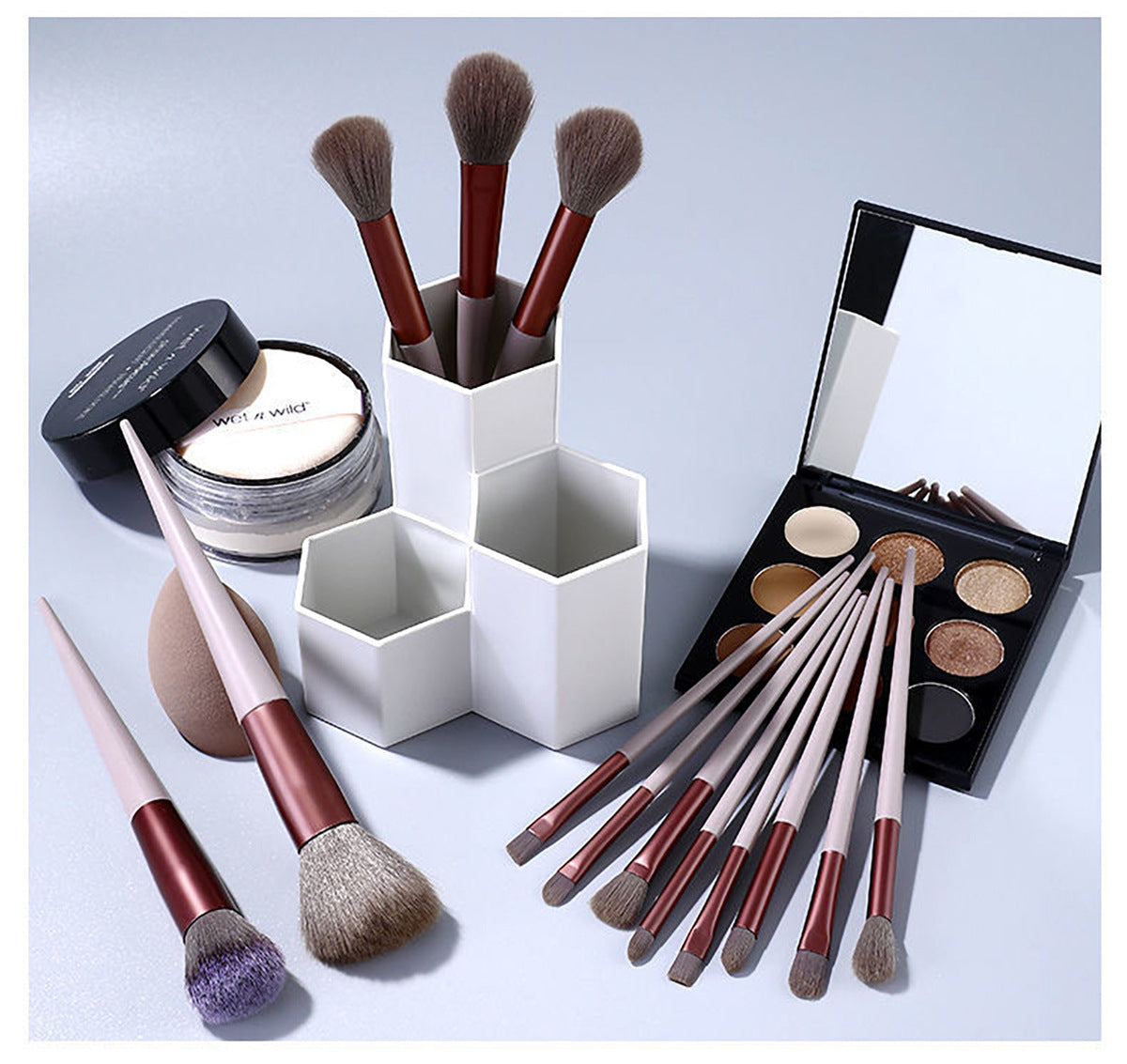 Cangzhou makeup brushes 13 pieces Sijiqing makeup brushes complete set 8 beginner travel brushes small purple sweet potato makeup brushes complete set 