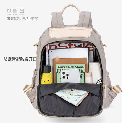 Anti-theft Oxford cloth backpack women's bag 2023 new Korean version trendy and versatile fashionable nylon canvas travel small backpack