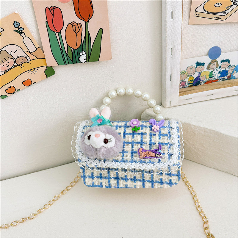 New Style Princess Pearl Portable Coin Purse Fashion Chain Children's Shoulder Bag Cartoon Cute Coin Bag 