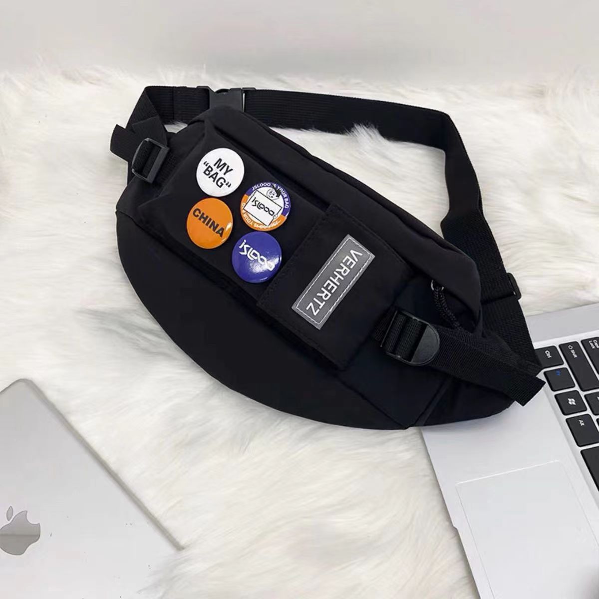 Ins trendy brand chest bag men's casual Japanese one-shoulder small backpack female student trend Messenger bag 2022 new waist bag 