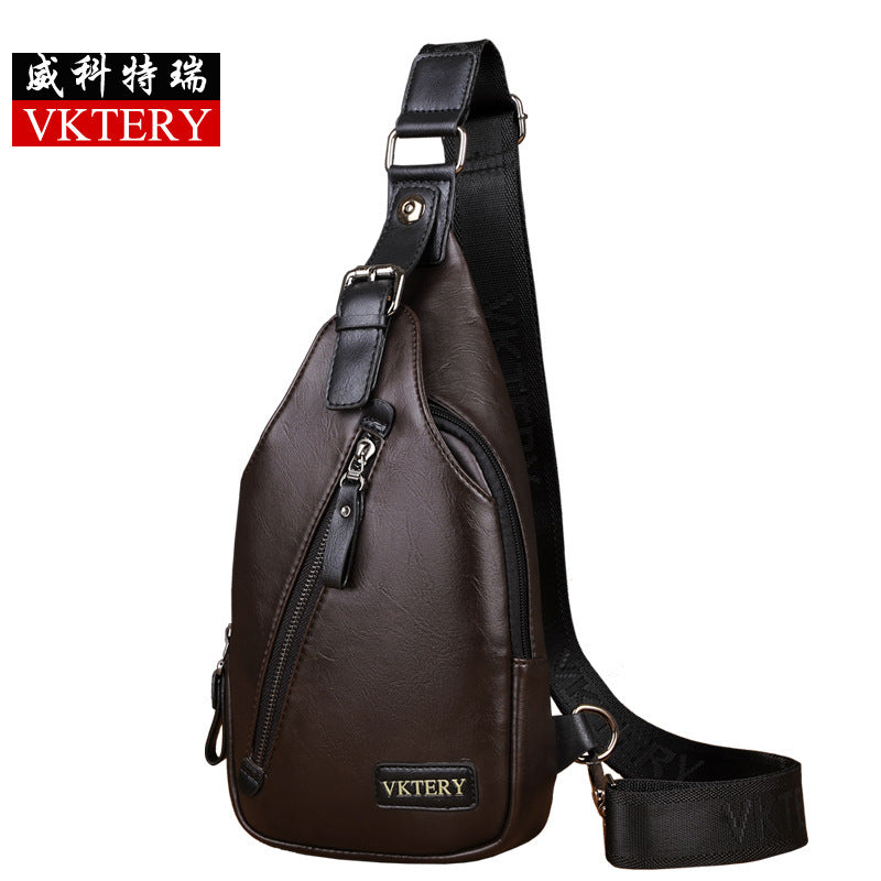 Weiketrey chest bag men's crossbody bag Korean style shoulder bag travel casual bag small cross-body outdoor men's bag 