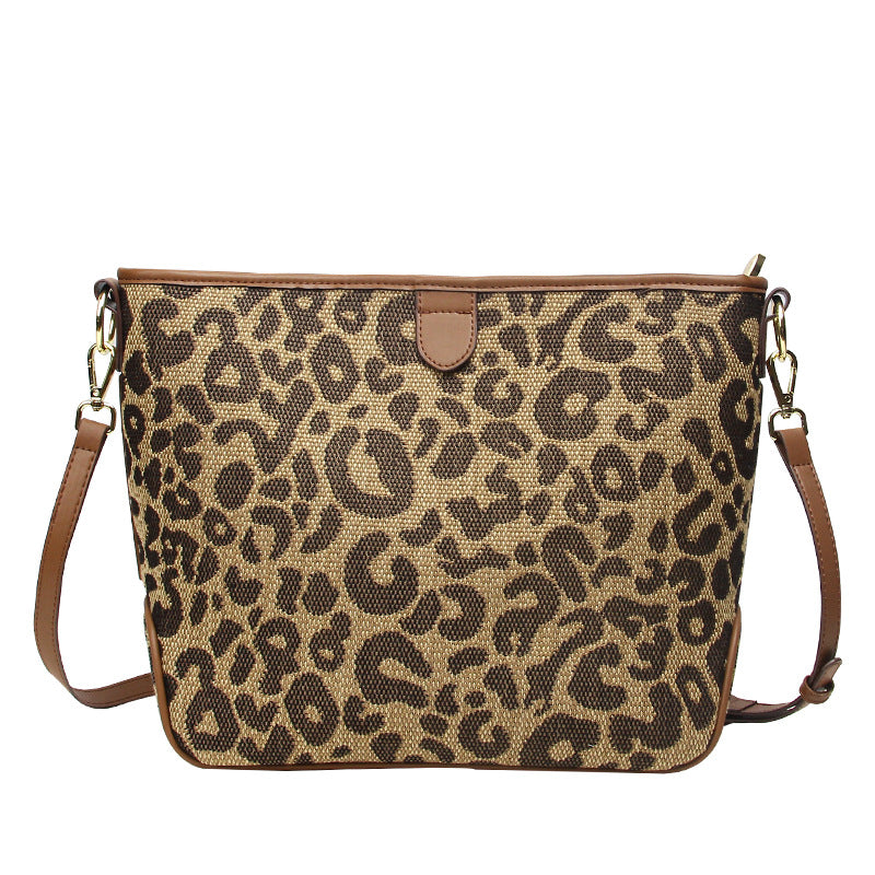 2022 New Trendy Autumn and Winter Niche Shoulder Large Bag Large Capacity Portable Tote Leopard Print Women's Bag Hot Selling New Product Hot Style 