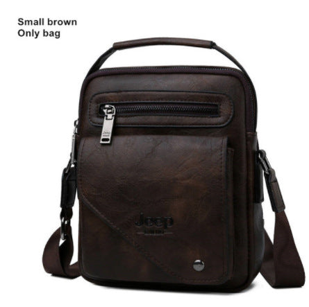 European and American foreign trade business men's bag men's shoulder bag large-capacity handbag vertical briefcase soft leather men's messenger bag 