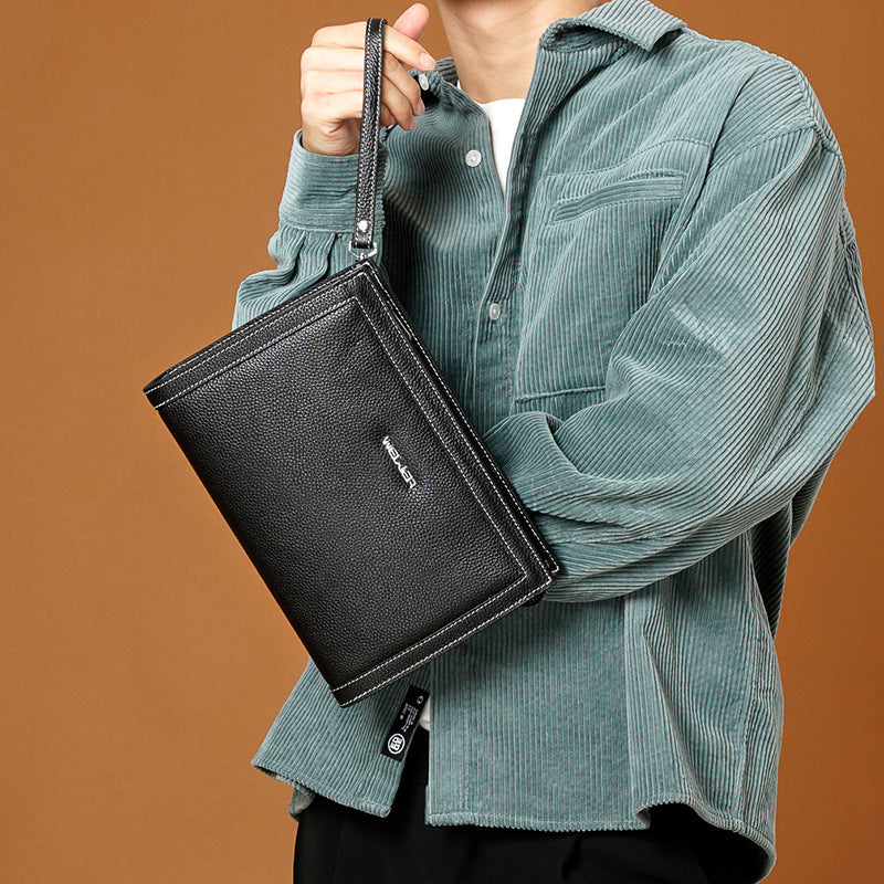 Men's Retro Envelope Bag အမျိုးသားလက်ကိုင်အိတ် ကားချုပ်ရေး လုပ်ငန်းလက်ကိုင်အိတ် Commuter Men's Clutch Bag Clip Bag