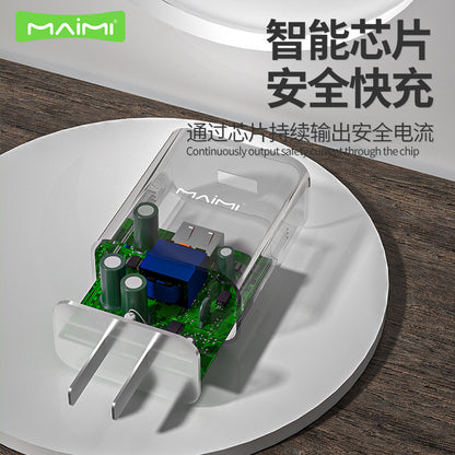 Maimi T69 Android Type-C မိုဘိုင်းလ်ဖုန်း QC3.0 အားသွင်းကိရိယာ VOC Flash Charge Data Cable အားသွင်းခေါင်း 66W သတ်မှတ်