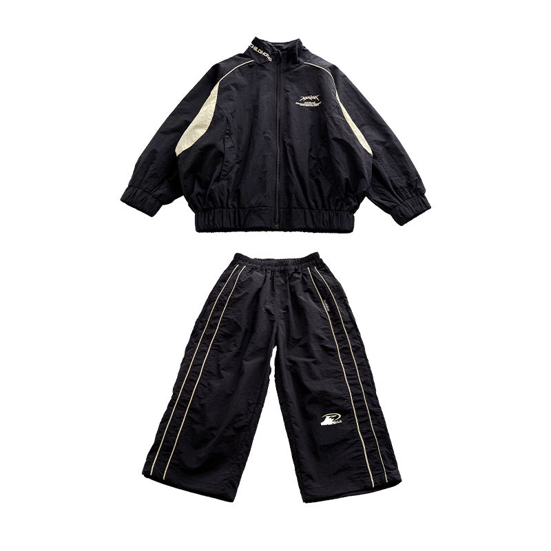 Children's autumn clothing boys sports suits 2024 spring and autumn new models for middle and large children little boys casual and fashionable two-piece suits 