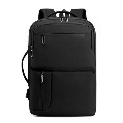 Kabinu business backpack backpack computer bag Oxford cloth solid color commuter outdoor travel bag USB charging