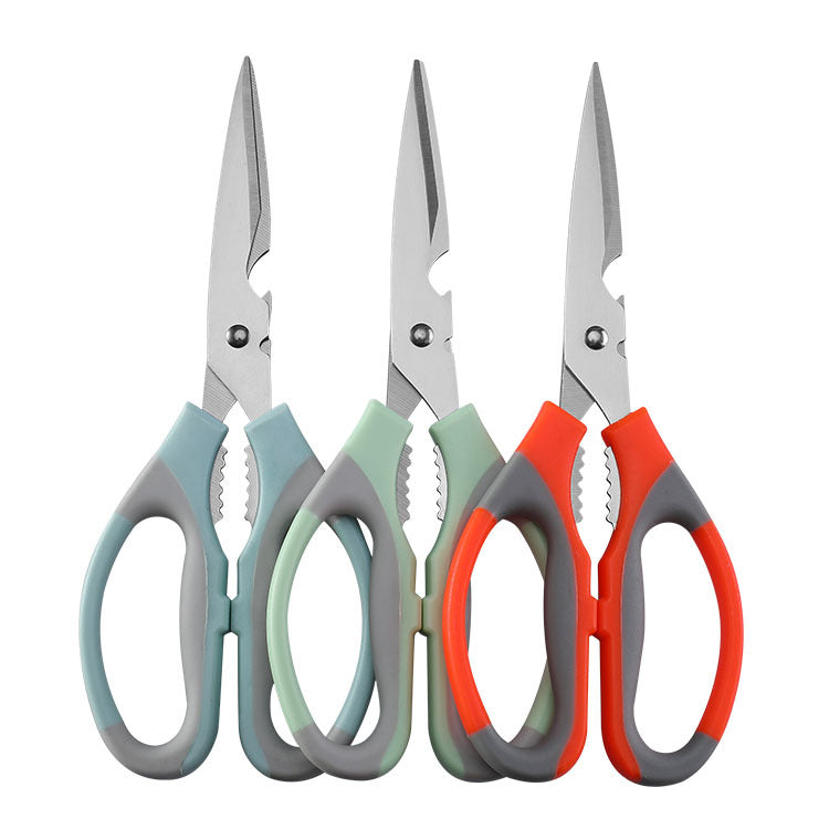 Street stall products stainless steel household kitchen scissors chicken bone scissors barbecue strong scissors barbecue multifunctional food scissors 