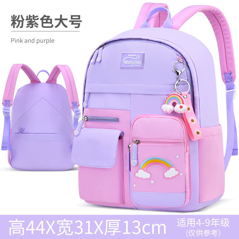 Cross-border ridge protection light weight school backpack shoulder bag big children's backpack girls children primary school schoolbag wholesale 