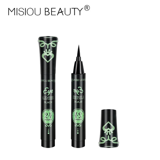 Cross-border cosmetics single-head water-resistant and sweat-resistant eyeliner pen with thick black color, easy to color and not easy to smudge liquid eyeliner pen 