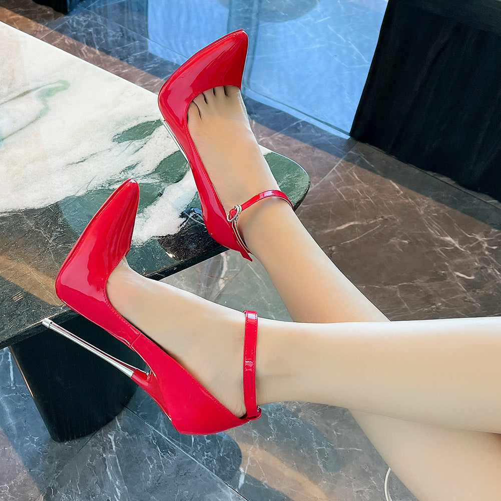 Reversed show foot fetish shoes stiletto bed sexy high heels royal sister style pointed toe stiletto sexy plus size shoes cross-border 