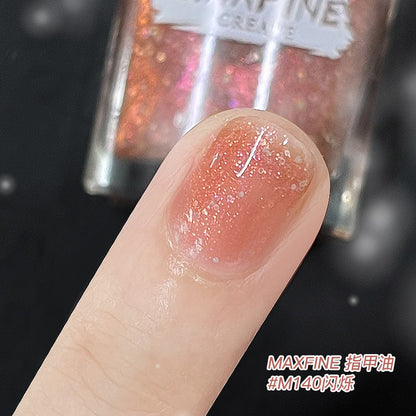 Maxfine water-based nail polish can be peeled off without baking, naturally quick-drying, not easy to fade, long-lasting and bright, one piece drop shipping 