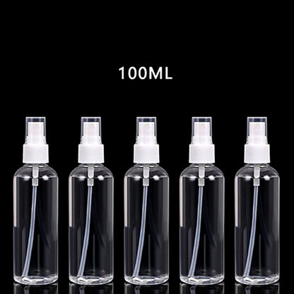 Factory direct supply 100ml portable transparent spray bottle portable makeup setting spray disinfectant water plastic small spray 