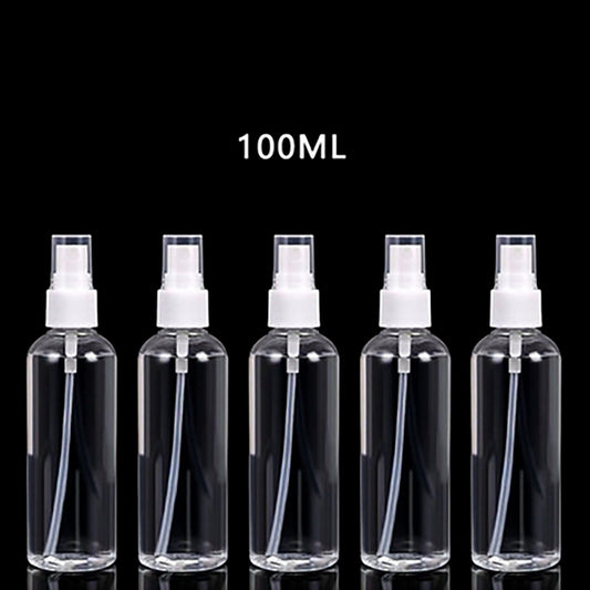 Factory direct supply 100ml portable transparent spray bottle portable makeup setting spray disinfectant water plastic small spray 