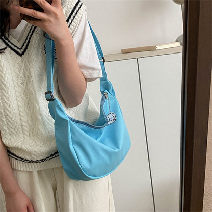 Korean version of the new candy-colored waffle literary cross-border student versatile simple daily ladies shoulder crossbody bag 