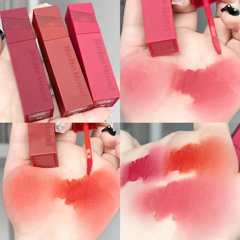 kekemood light matte printed lip glaze matte velvet matte non-fading whitening lipstick lip glaze တတ်နိုင်တဲ့ ကျောင်းသူလေးများ 