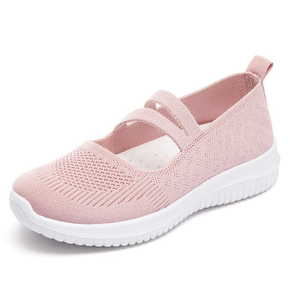 Shoes women's 2023 new cloth shoes cross-border large size foreign trade women's shoes breathable flying woven shoes soft bottom casual mother shoes 