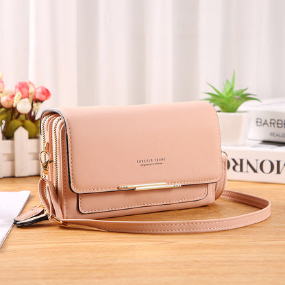 2022 new PU women's wallet Korean version large-capacity multi-functional shoulder bag mid-length mobile phone bag coin purse 