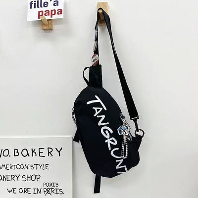 Tide brand messenger bag men's ins sports pocket casual fashion shoulder bag female student personality small cross bag chest bag 