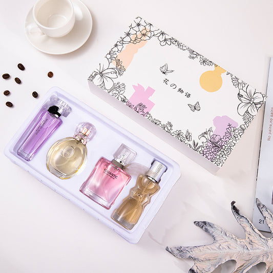 Perfume for women, fresh light fragrance, long-lasting, four-piece perfume set for girls and students, Internet celebrity popular perfume wholesale 