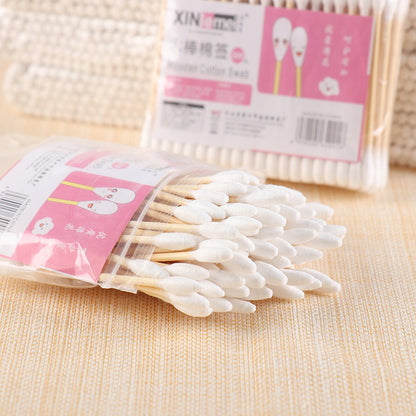 Cotton swab factory disposable makeup cotton swab double-ended bamboo stick cleaning cotton swab bagged and boxed manufacturer wholesale