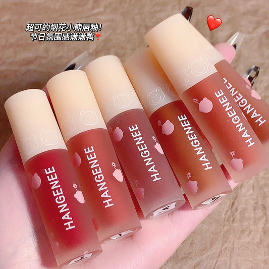 &amp;HANGENEE Han Jini Firework Bear Lip Glaze Niche Brand Mirror Water Glossy Lip Glaze Affordable Lipstick Wholesale 