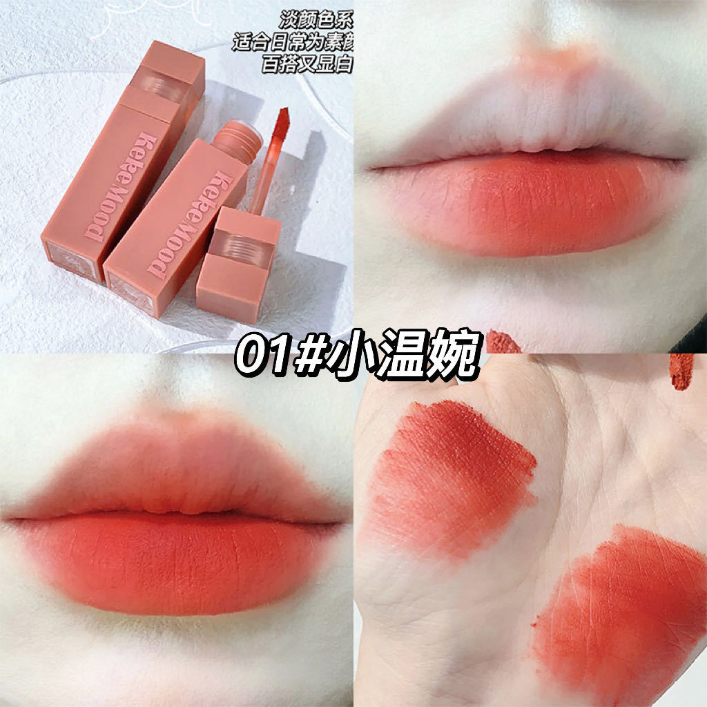 kekemood light matte printed lip glaze matte velvet matte non-fading whitening lipstick lip glaze တတ်နိုင်တဲ့ ကျောင်းသူလေးများ 