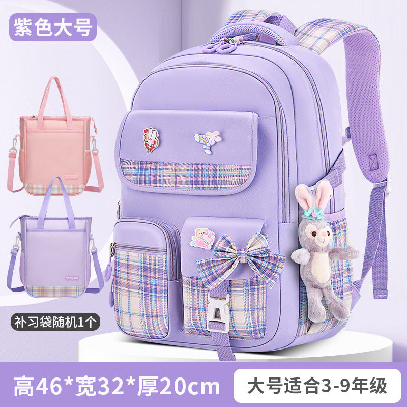 Children's elementary school schoolbag female models cartoon cute large capacity lightening girls primary school schoolbag backpack wholesale 