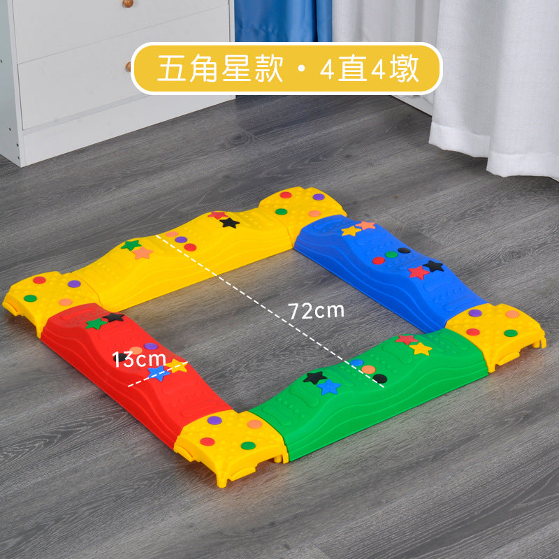 Children's toy single-plank bridge balance wood indoor home sensory integration training equipment kindergarten foot tactile balance board 