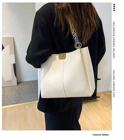 Large-capacity bag women's summer 2022 new trendy tote bag commuter bag college students class shoulder bag shopping bag 