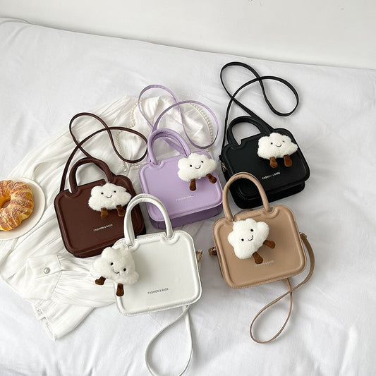 Hand-held biscuit bag female 2022 new trendy fashion Korean small square bag niche all-match ins shoulder Messenger bag 