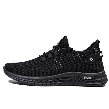 2023 summer new men's shoes trend fly woven sports casual shoes breathable mesh men's shoes low top soft bottom running shoes 