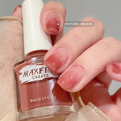 Maxfine water-based nail polish can be peeled off without baking, naturally quick-drying, not easy to fade, long-lasting and bright, one piece drop shipping 