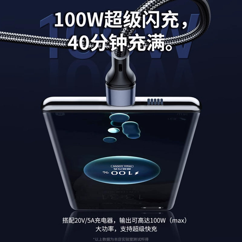 Rio Tinto သည် type-c Android သတ္တုကျစ်ထားသော ဒေတာကေဘယ်လ်ကို အသုံးပြု၍ 100W အမြန်အားသွင်းသည့် မိုဘိုင်းဖုန်းအားသွင်းကြိုး usb ဒေတာကြိုး