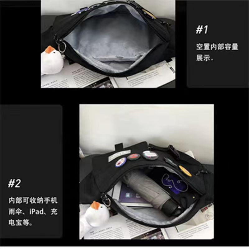 Trendy Messenger Bag Men's Casual Japanese New Small Backpack Chest Bag Girls Trend One Shoulder Student Sports Pocket Bag 