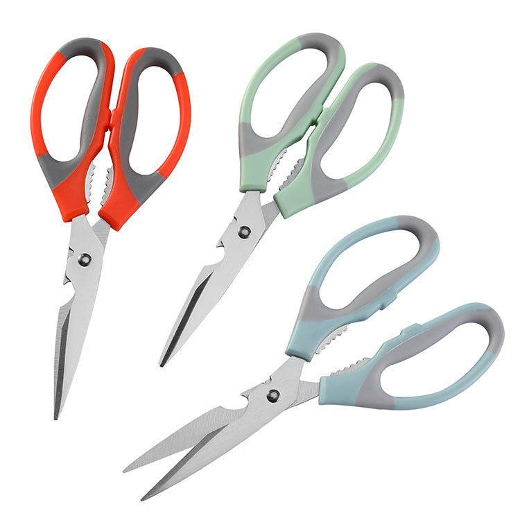 Street stall products stainless steel household kitchen scissors chicken bone scissors barbecue strong scissors barbecue multifunctional food scissors 