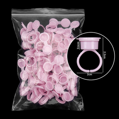 Wholesale eyelash grafting glue color cup transparent flip-top glue ring cup 50/bag opp bag 