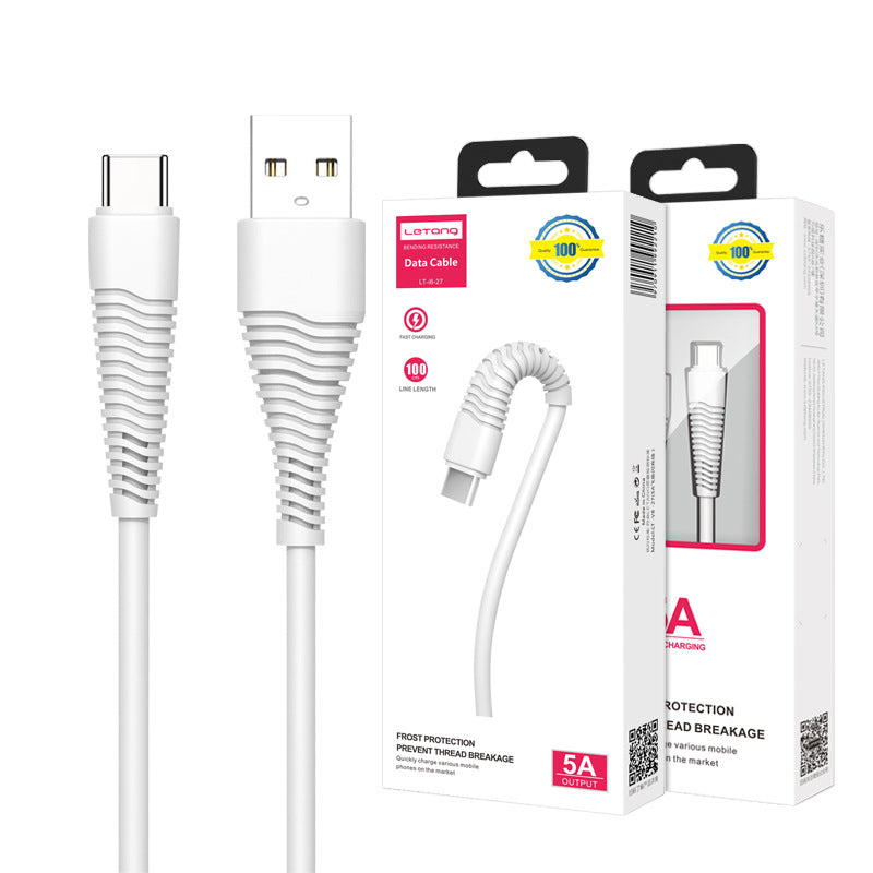 Letang is suitable for iPhone13 flying fish anti-break data cable Android Type-C super fast charge 5A mobile phone charging cable 