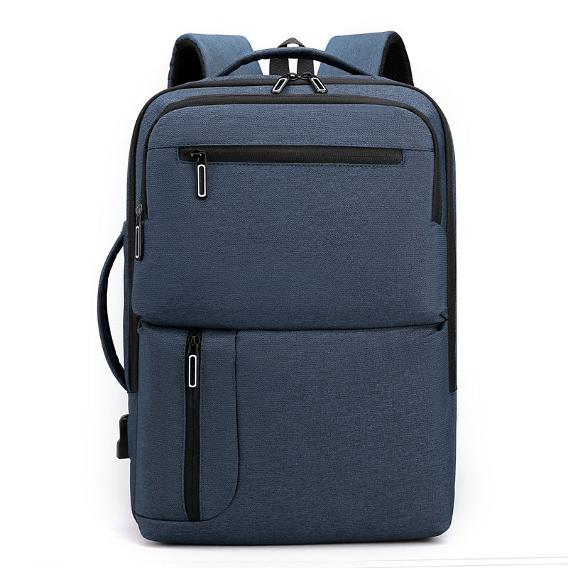 Kabinu business backpack backpack computer bag Oxford cloth solid color commuter outdoor travel bag USB charging