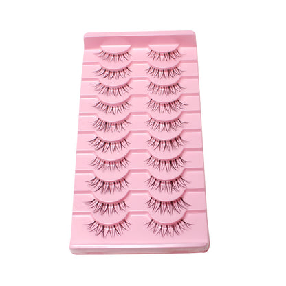 dingsen cross-border stable supply 10 pairs of single line fishing line thin stem false eyelashes natural COS little devil eyelashes 